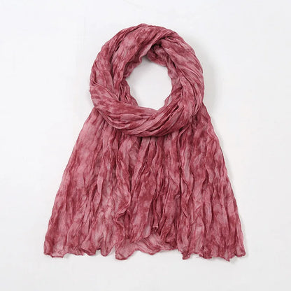 Spain Lovely Polka Floral Crinkle Viscose Shawl Scarf Lady Soft Thin Beach Wrap Pashmina Stole Bufandas Muslim Hijab 175*85Cm