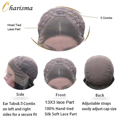 Charisma Blond Wigs Synthetic Lace Front Wig Long Silky Straight Lace Front Wig Heat Resistant Fiber Hair Cosplay Wigs For Women