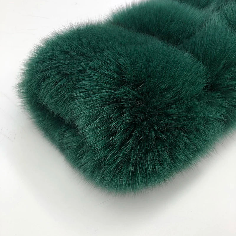 Fur Sleeve Women Fashion Luxury Real Fox Fur Coat Single Sleeve New Arrival