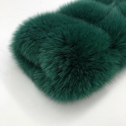 Fur Sleeve Women Fashion Luxury Real Fox Fur Coat Single Sleeve New Arrival