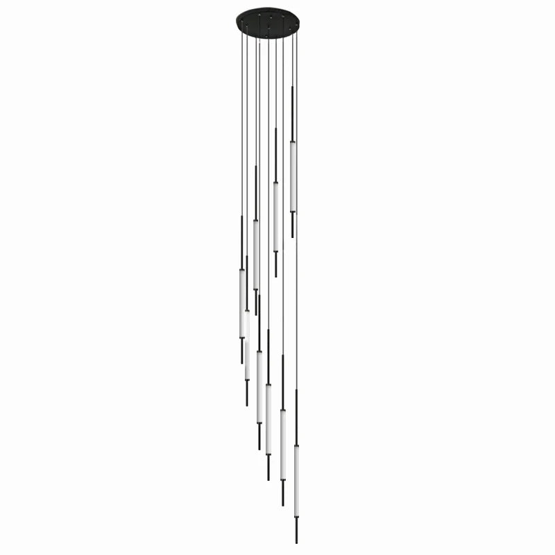 Led Pendant Light Golden Black Long Line Hanging Long Branch Chandelier Compound Attic Living Room Staircase Lighting Chandelier
