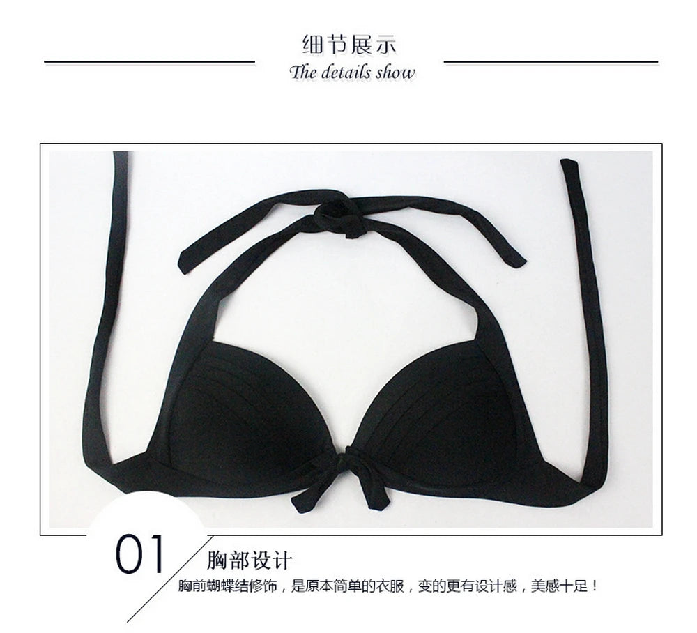 Pleated Bikini Red Top Navy Blue With White Dots Bottom Women Classic High Waist Halter Bikini Sets Plus Size Two-piece Swimwear