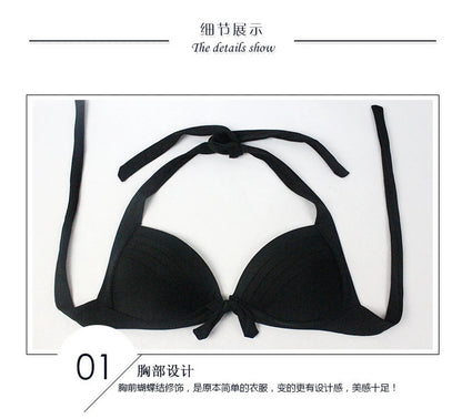 Pleated Bikini Red Top Navy Blue With White Dots Bottom Women Classic High Waist Halter Bikini Sets Plus Size Two-piece Swimwear