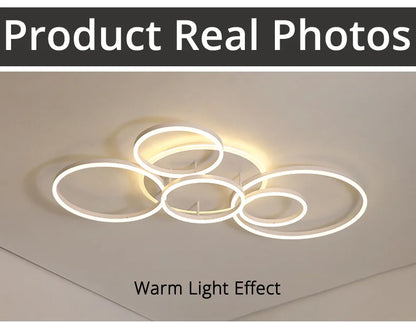 Modern Round Design Ceiling Lights For Living Room Bedroom Gold White Coffee Painted  Circle Rings Lighting Fixtures Luminaire