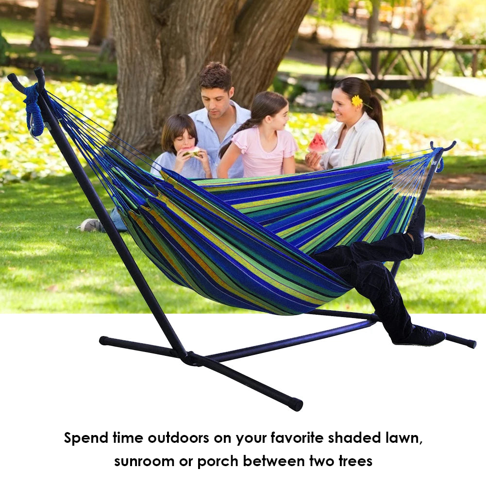 Outdoor Convenient Portable Canvas Hammock No Stand Multi-functional Practical Camping Sleep Swing Hanging Bed Garden Furniture