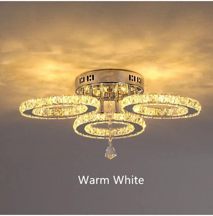 Modern Pendant Light Led Crystal Ring Ceiling Lamp Living Dining Room Chandelier Lustre Bedroom Luxury Home Decor Fixture Lumina