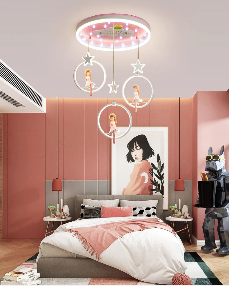 Nordic baby bedroom decor led lights for room indoor chandelier lighting chandeliers ceiling lamps for living room decoration