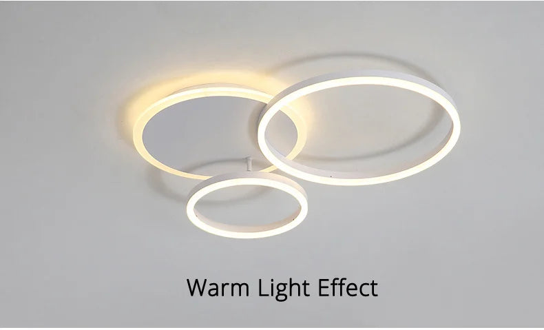 Modern Round Design Ceiling Lights For Living Room Bedroom Gold White Coffee Painted  Circle Rings Lighting Fixtures Luminaire