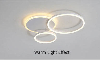 Modern Round Design Ceiling Lights For Living Room Bedroom Gold White Coffee Painted  Circle Rings Lighting Fixtures Luminaire