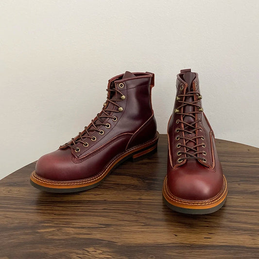 Unisex Autumn Vintage Handmade Men Casual Cow Leather Shoes High Quality Dress Ankle Boots British Tooling Work Motorcycle Boots