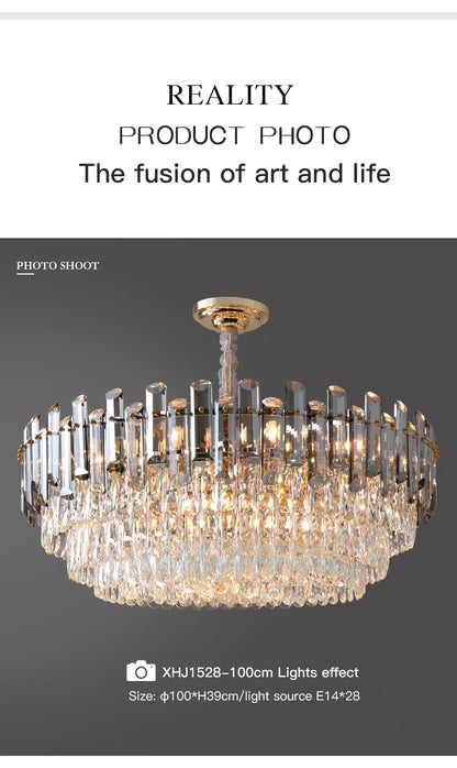 Ceiling Lamp For Living Room  Round Crystal Kitchen Lamp Simple Modern Atmosphere Bedroom Dining Room Lamp Light Pandant lights