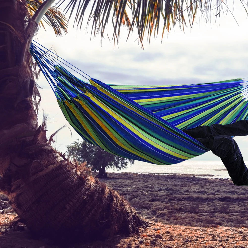 Outdoor Convenient Portable Canvas Hammock No Stand Multi-functional Practical Camping Sleep Swing Hanging Bed Garden Furniture