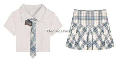 2025 school dresses sailor suit plain pleated skirt jk uniforms cosplay college middle school costume short skirt jk suit girls