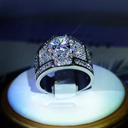 925 Sterling Silver Hot Luxury AAA White Zircon Engagement Rings For Women Men Trendy Female Male Jewelry Birthday Wedding Party