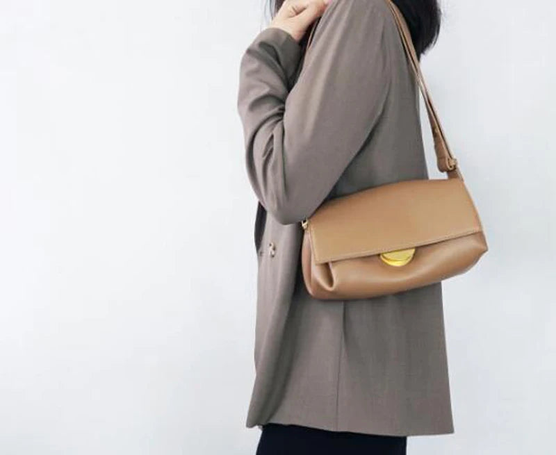 Leather Shoulder Bag for Women, Crossbody Bags, Multi Pockets, Adjustable Strap Purse, Luxury Handbag, Brand Design, Fashion