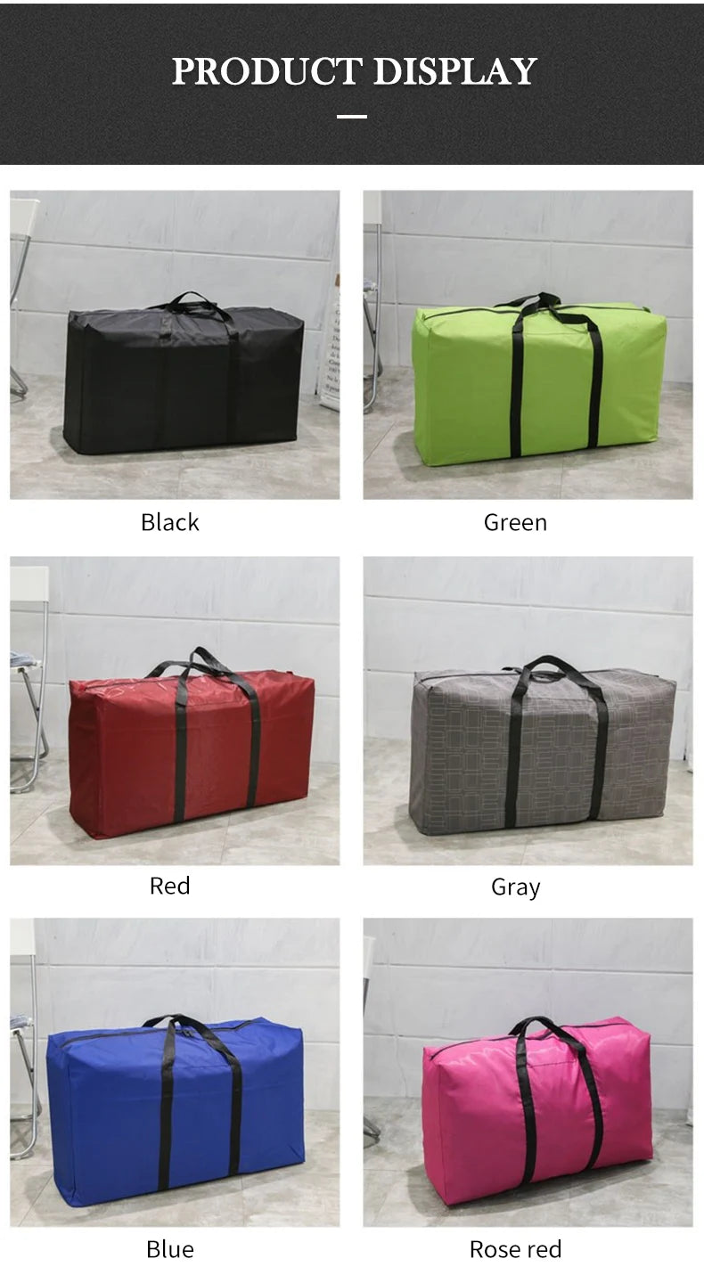 Unisex Thin Folding Luggage Bag Big Capacity Wearable Duffle Bag Casual Light Men Handbag Weekender Oxford Clothing Storage Bags