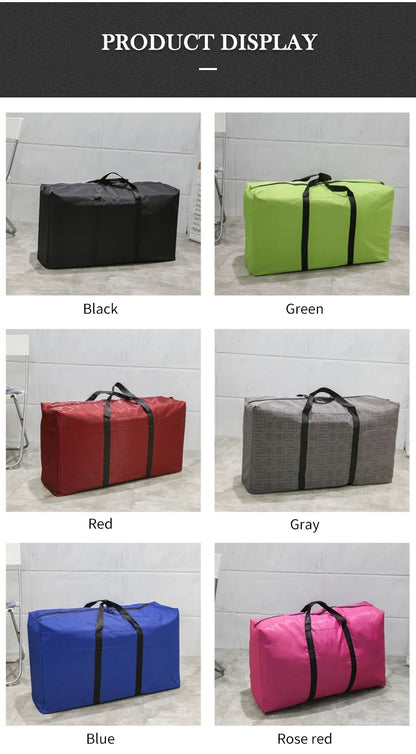 Unisex Thin Folding Luggage Bag Big Capacity Wearable Duffle Bag Casual Light Men Handbag Weekender Oxford Clothing Storage Bags