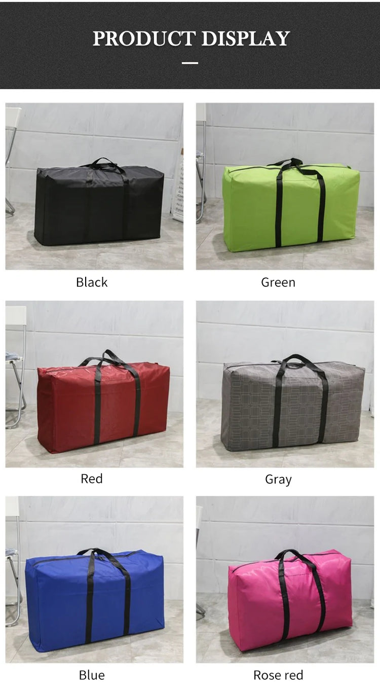 Unisex Thin Folding Luggage Bag Big Capacity Wearable Duffle Bag Casual Light Men Handbag Weekender Oxford Clothing Storage Bags