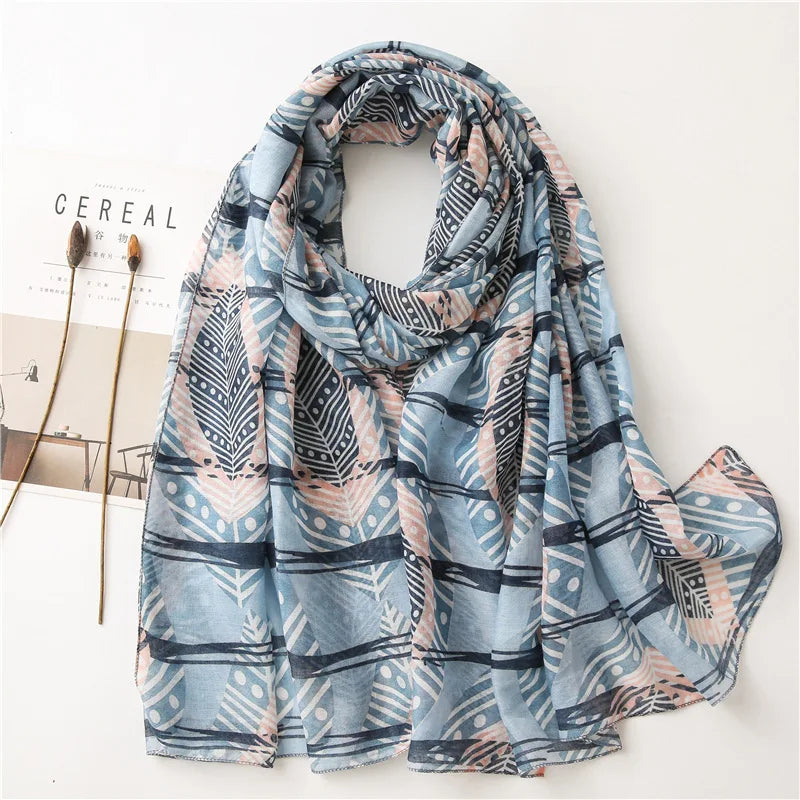 2020 New Fashion Print Summer Women cotton Scarf Polka Dot Beach Hijab Shawls and Wraps Female Foulard Echarpe Designer Bandana