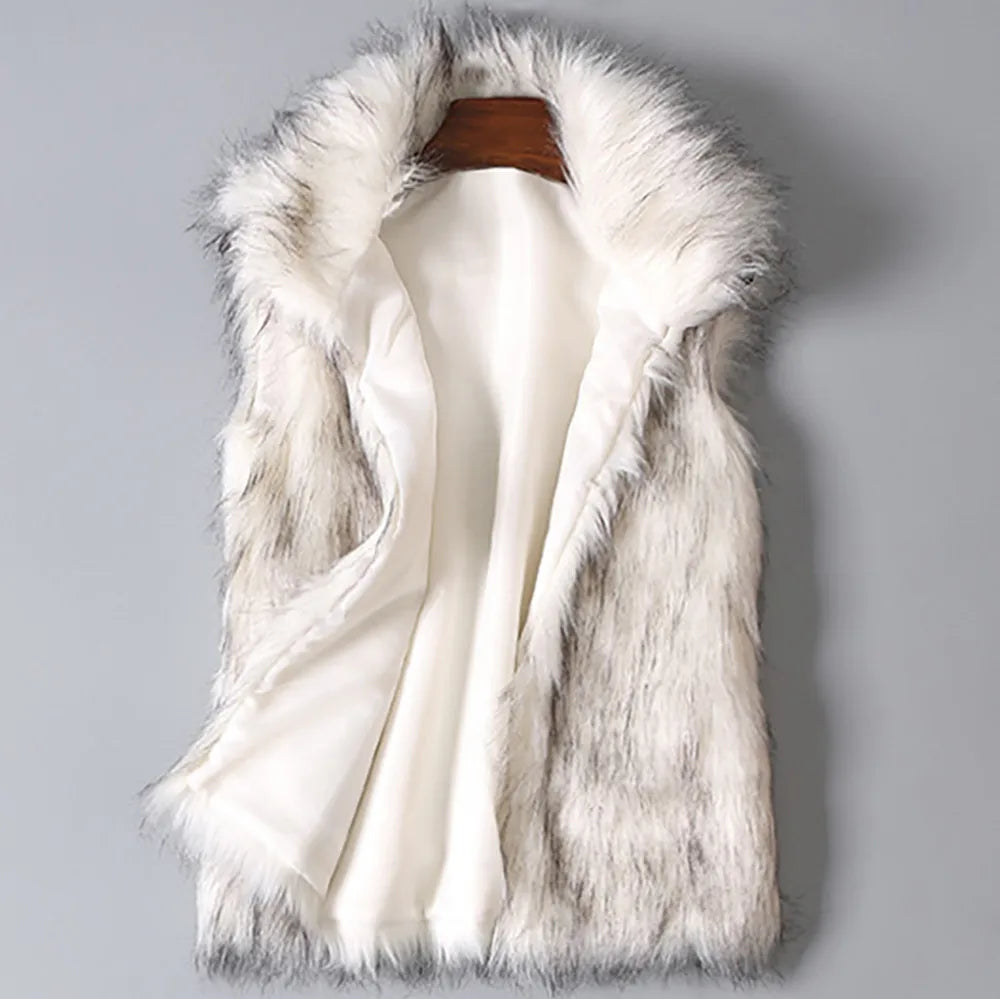 Faux Fur Vest Women Plus Size Furry Short Faux Fur Vests Coat Fur Gilet Fourrure Autumn Winter Overcoat Куртка Зимняя Женская