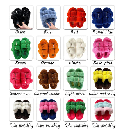 Slippers Ladies Summer Fluffy Mink Fur Slippers 100% Mink Fur Slippers Ladies Sandals 2021 Home Slippers Girls Outdoor Slippers