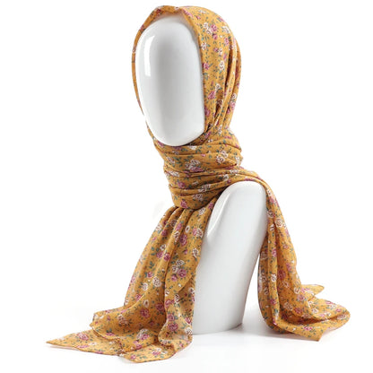 70*180cm Women Printed Soft Floral Muslim Chiffon Hijab Head Scarf Wraps New Designs