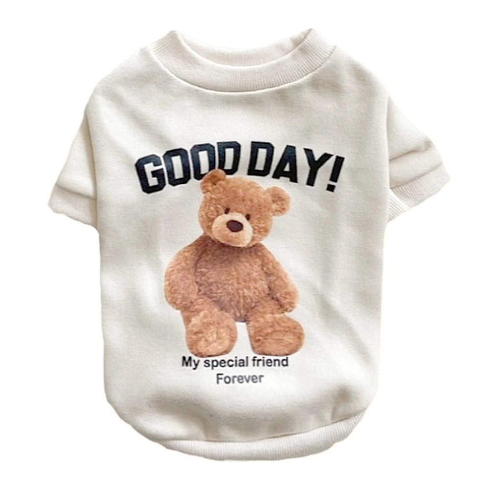 Autumn Winter Puppy Hoodie Clothing Cartoon Bear T Shirt Vest Cat Sweater with Pocket Big Dog Sport Shirt Pet Vest Pet Clothes