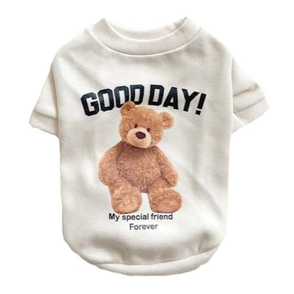 Autumn Winter Puppy Hoodie Clothing Cartoon Bear T Shirt Vest Cat Sweater with Pocket Big Dog Sport Shirt Pet Vest Pet Clothes