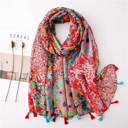 2020 New Fashion Print Summer Women cotton Scarf Polka Dot Beach Hijab Shawls and Wraps Female Foulard Echarpe Designer Bandana