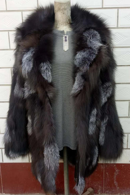 Genuine real natural fox fur coat women's fashion English collar warm winter jacket outwear custom any size