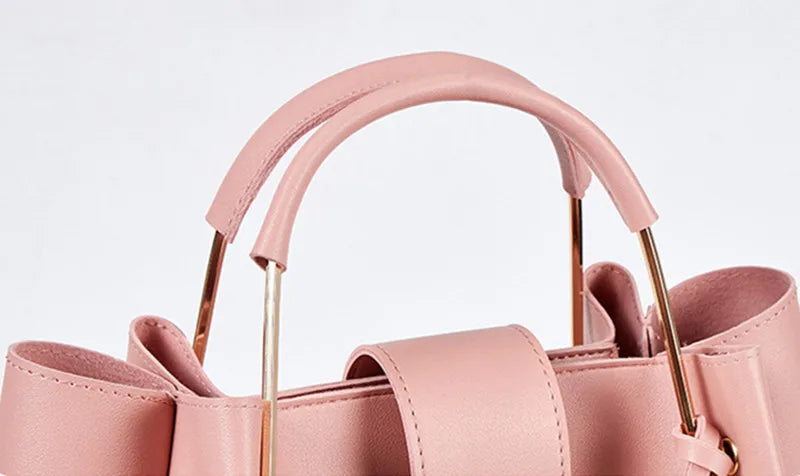 Fashion Women Bucket Handbag Large Capacity PU Leather Shoulder Bag Female  Wild 3 Pcs Set Retro Tote Tassel Messenger Bags 2026