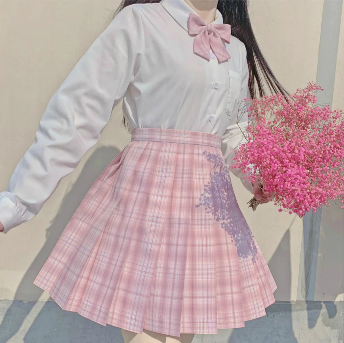School Girl Uniform Pleated Skirts Japanese School Uniform High Waist A-Line Plaid Skirt Sexy JK Uniforms for Woman Full set