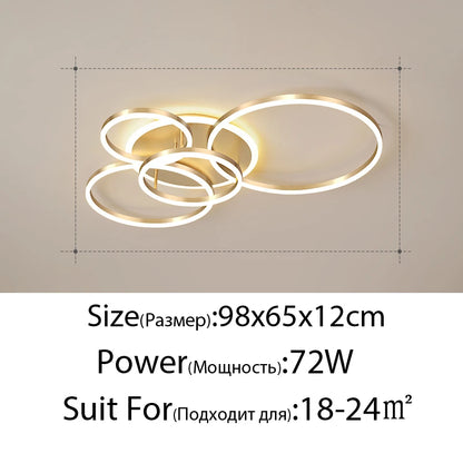 Modern Round Design Ceiling Lights For Living Room Bedroom Gold White Coffee Painted  Circle Rings Lighting Fixtures Luminaire
