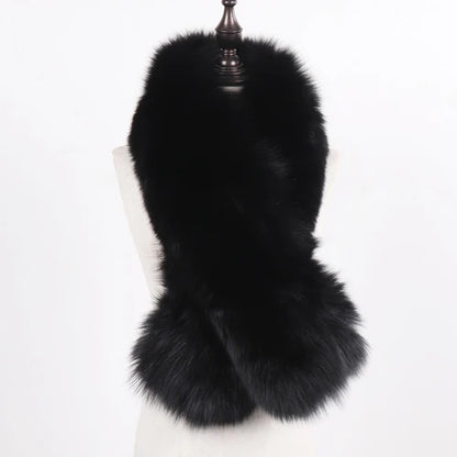 New Winter Lady Natural Luxury Real Fox Fur Scarf Shawl Full Pelt Warm Soft 100% Genuine Fox Fur Scarves Women Real Fur Muffler
