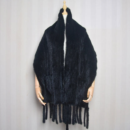 2026 Hot Sale Long Style Winter Warm Real Natural Mink Fur Scarf Real Mink Fur Shawl Fashion Women Knitted Real Mink Fur Scarves