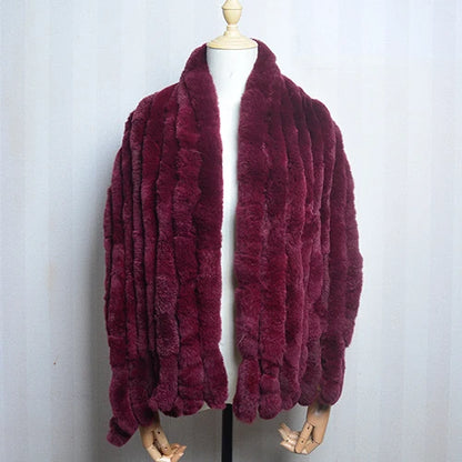 Luxury Women Long Style Real Rex Rabbit Fur Scarf Winter Warm Rex Rabbit Fur Wrap Fashion Rex Rabbit Fur Tassel Shawl Scarves
