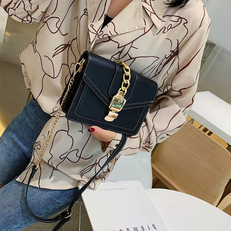 Yogodlns Small Summer Contrast Color PU Leather Crossbody Bags For Women New  Chain Shoulder Messenger Handbags Lady Hand Bag