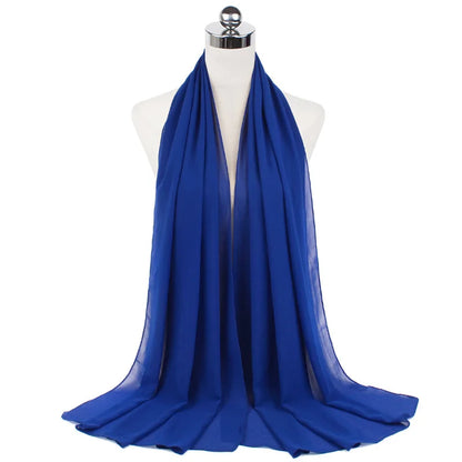 Muslim Chiffon Hijab Scarf Women Long Solid Color Head Wrap For Women Hijabs Scarves Ladies Muslim Veil Jersey Hijabs