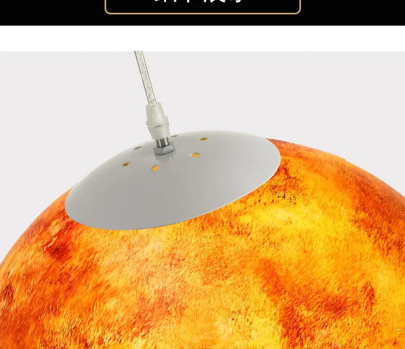Planet Pendant Lights Sun Earth Moon Novelty Creative Atmosphere Light  Hanging Lamp Bedroom Home Decoration Hallway Luminaire