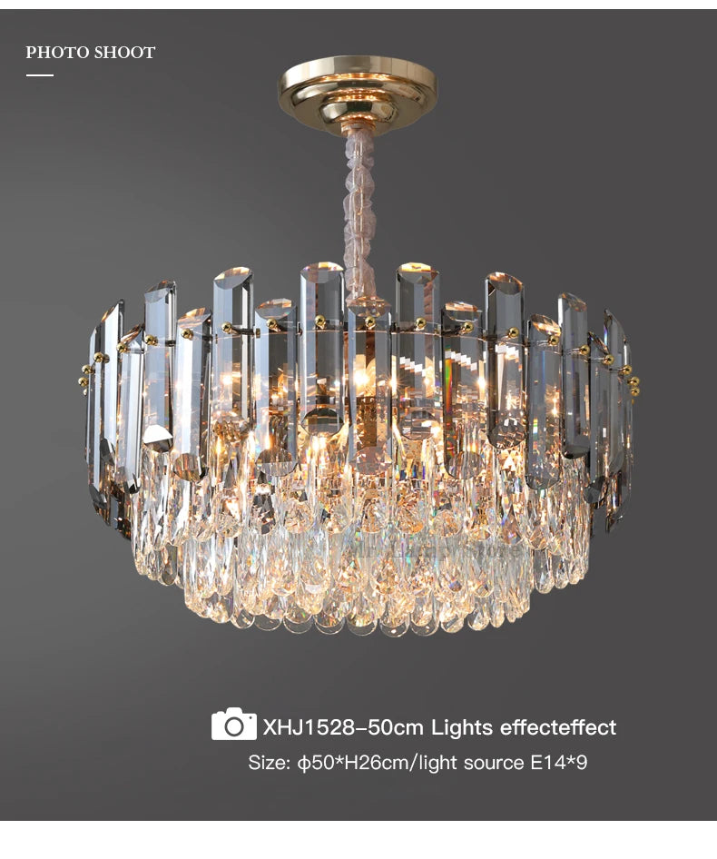 Ceiling Lamp For Living Room  Round Crystal Kitchen Lamp Simple Modern Atmosphere Bedroom Dining Room Lamp Light Pandant lights