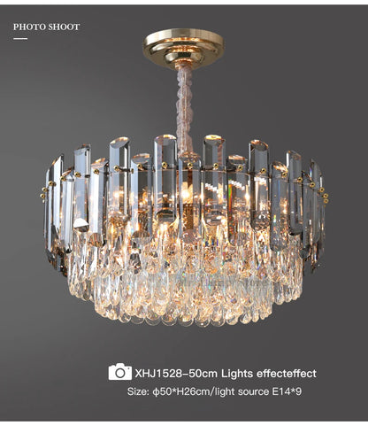 Ceiling Lamp For Living Room  Round Crystal Kitchen Lamp Simple Modern Atmosphere Bedroom Dining Room Lamp Light Pandant lights
