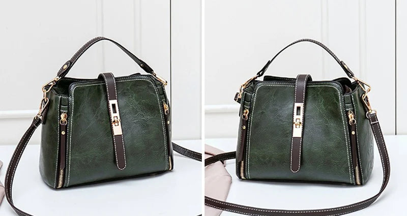 New Arrival PU Leather Bucket Shoulder Bags for Women Solid Color Crossbody Small Handbag Zipper Phone Purse Messenger Bag Pouch