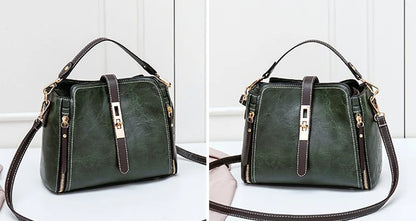 New Arrival PU Leather Bucket Shoulder Bags for Women Solid Color Crossbody Small Handbag Zipper Phone Purse Messenger Bag Pouch