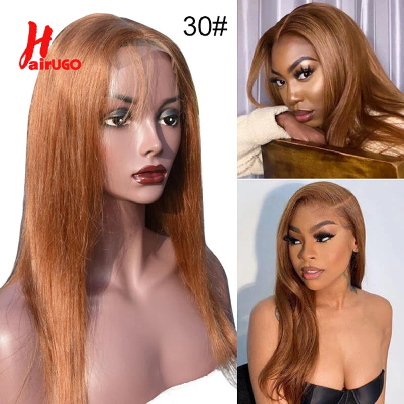 #27 Honey Blonde 13x4 Lace Front Wigs Human Hair Straight 4x4 Lace Closure Wigs Remy Straight Human Hair Wigs For Women HairUGo
