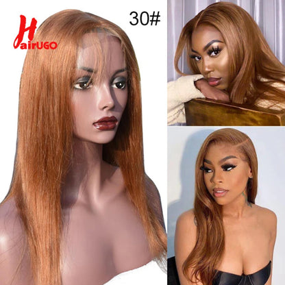 #27 Honey Blonde 13x4 Lace Front Wigs Human Hair Straight 4x4 Lace Closure Wigs Remy Straight Human Hair Wigs For Women HairUGo