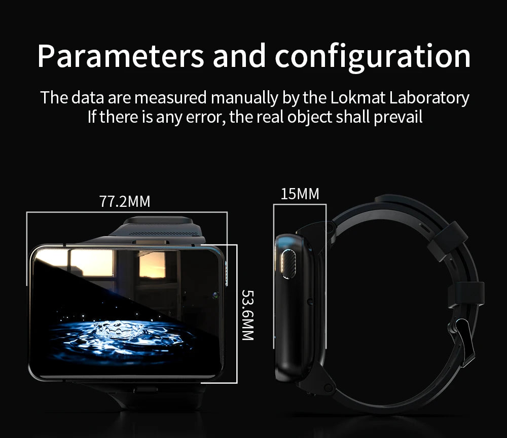 LOKMAT APPLLP MAX-NEW 4G LTE Smartwatch 2.8" Touch Screen WiFi Dual Camera Video Call Heart Rate Monitor Smart Watch for Android