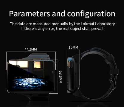 LOKMAT APPLLP MAX-NEW 4G LTE Smartwatch 2.8" Touch Screen WiFi Dual Camera Video Call Heart Rate Monitor Smart Watch for Android