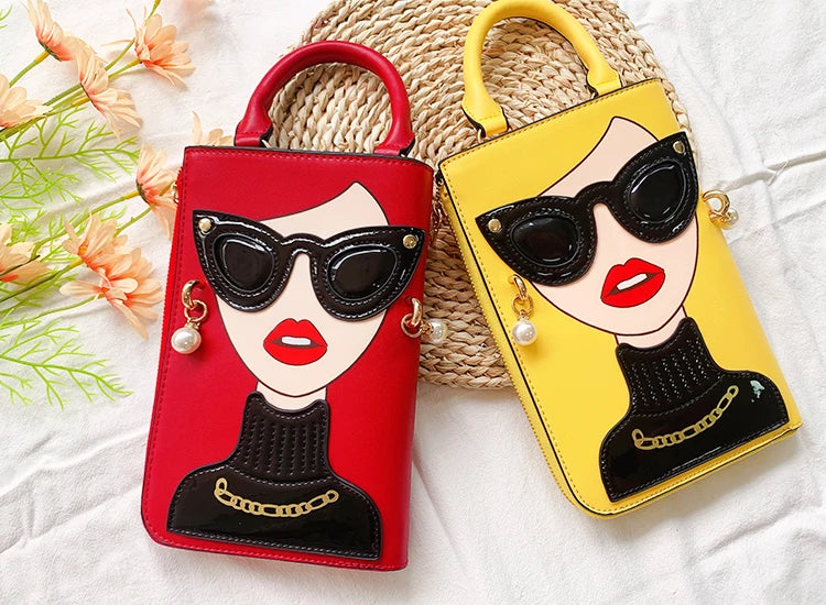 Sexy Lady Face Purses and Handbags for Women Fashion Designer Chain Shoulder Bag Party Clutch Funky Female Crossbody Bags 2022
