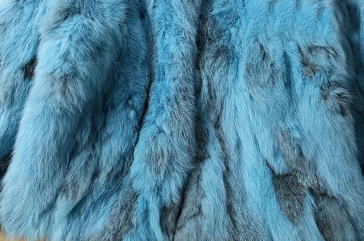 2024 New Women Fashion Brand Design Real Genuine Natural Rabbit Fur Coat   Female Pure Dropshipping Jacket DFP311