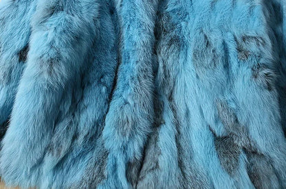 2024 New Women Fashion Brand Design Real Genuine Natural Rabbit Fur Coat   Female Pure Dropshipping Jacket DFP311